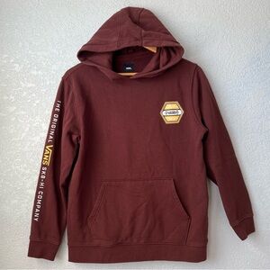 Vans Authentic SK8-Hi Logo Skater Hoodie Sweatshirt – Maroon – Unisex Large